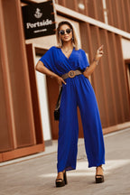 NovaEase™ Elastic Waist Bat Sleeve Jumpsuit