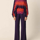 Abstract Waves Two-Piece Set - Purple