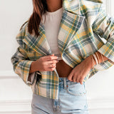 Plaid Chic Cropped Jacket