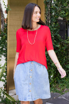 Maya Cherry Half Sleeve Tee