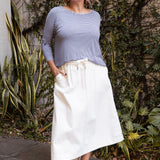 Navy and White Stripe Milan 3/4 Sleeve Top