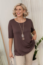 Maya Brown Half Sleeve Tee