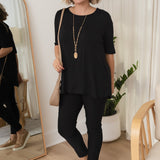 Maya Black Half Sleeve Tee