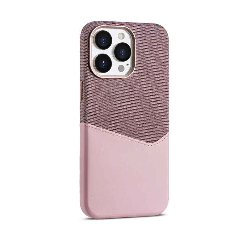 Minimalist Fabric and Leather iPhone Case