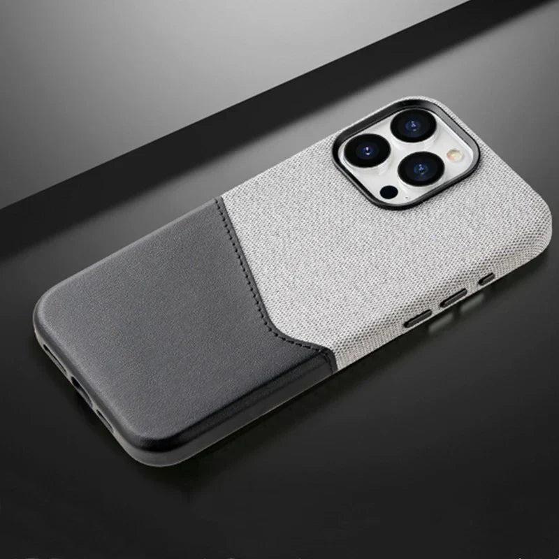 Minimalist Fabric and Leather iPhone Case