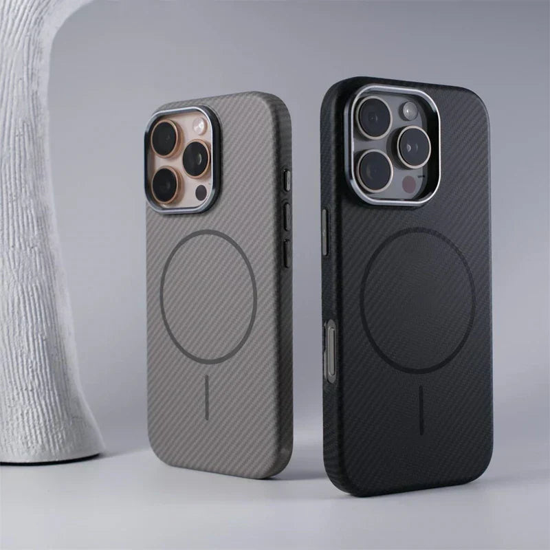 Textured Carbon Fiber iPhone Case with MagSafe Charging