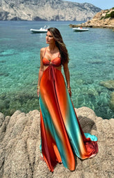 Saylor - Gradient Backless Sleeveless Sling Maxi Dress