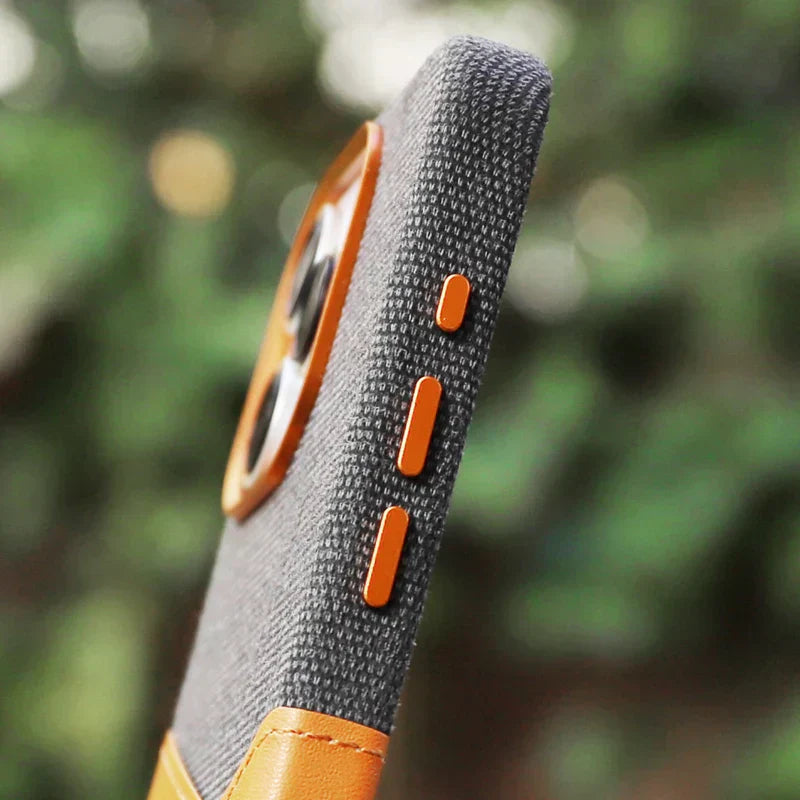 Minimalist Fabric and Leather iPhone Case