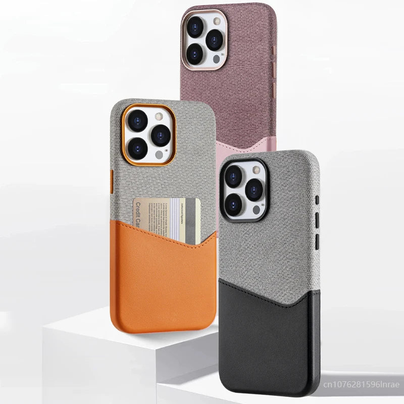 Minimalist Fabric and Leather iPhone Case
