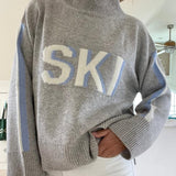 Retro Cashmere Turtleneck Ski Sweater