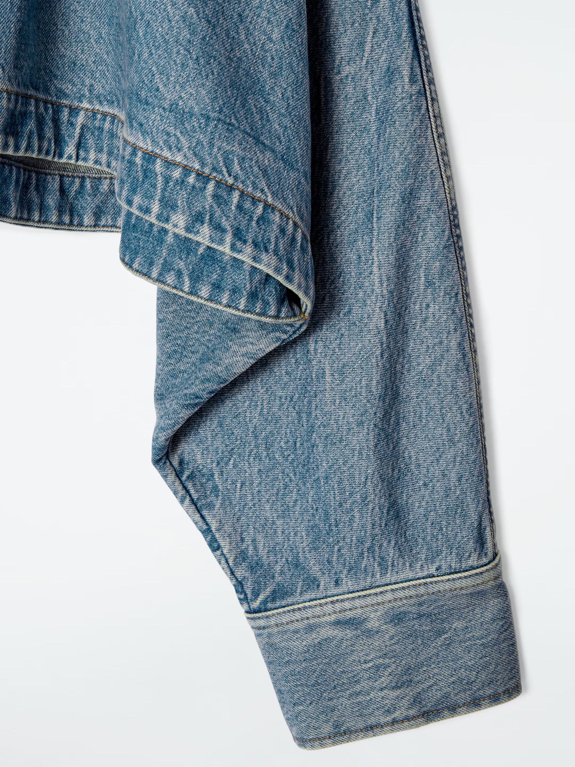 Oversized Cropped Denim Jacket