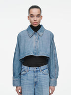 Oversized Cropped Denim Jacket