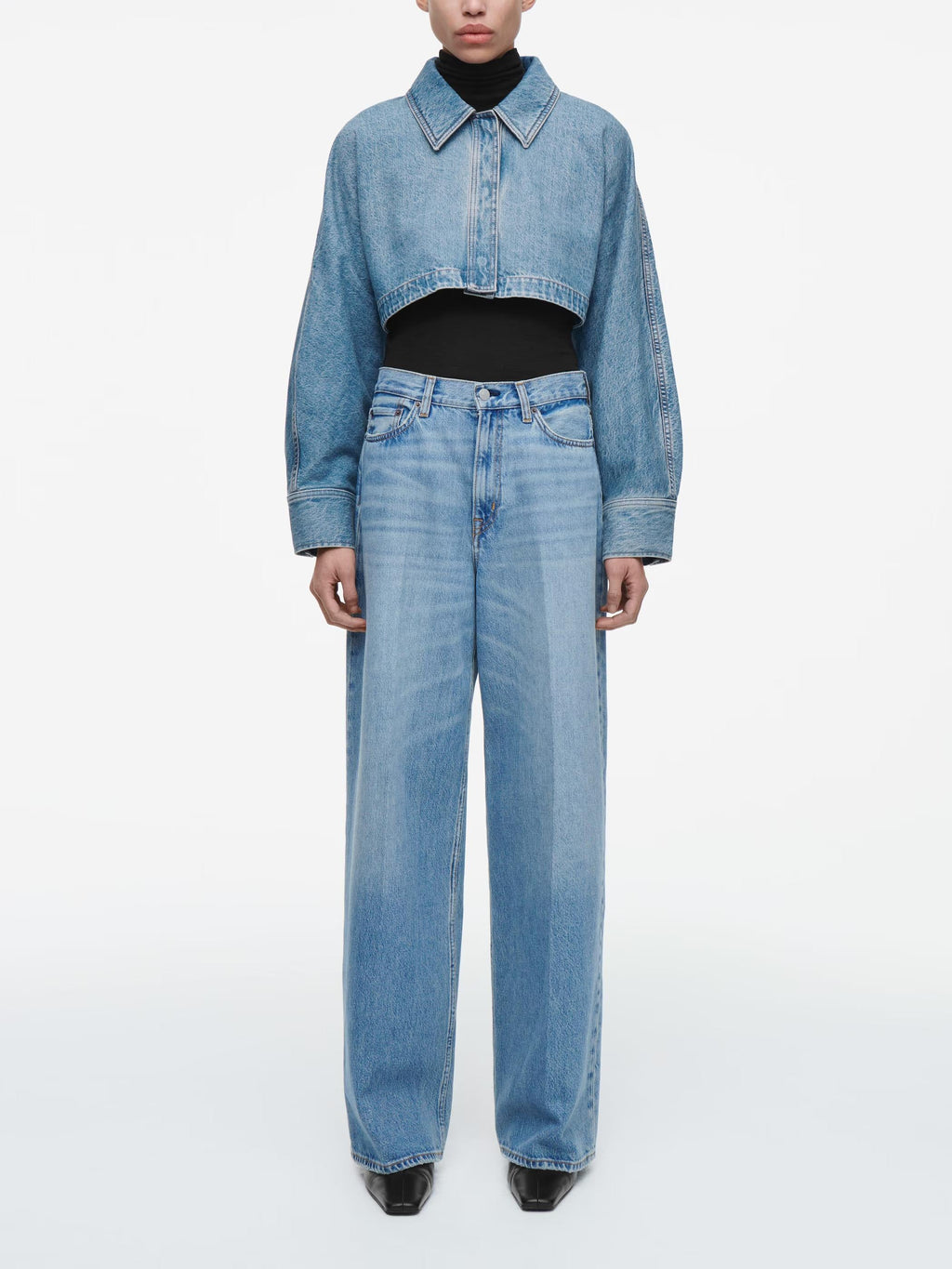 Oversized Cropped Denim Jacket