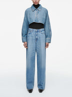 Oversized Cropped Denim Jacket