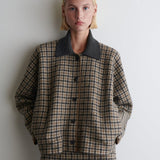 Micro-Check Wool Blend Jacket