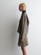 Micro-Check Wool Blend Jacket