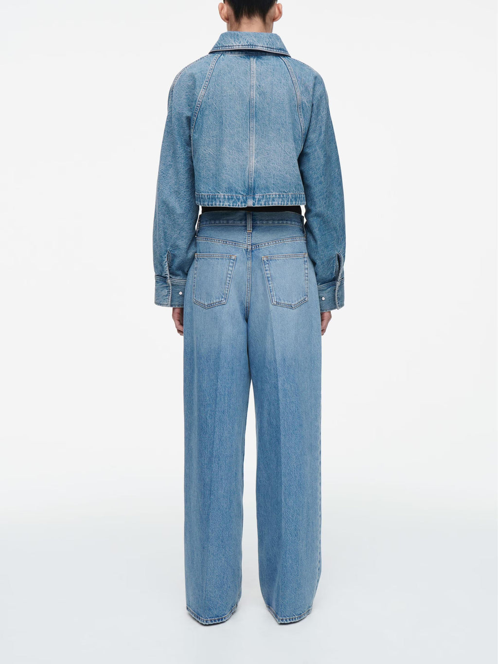 Oversized Cropped Denim Jacket