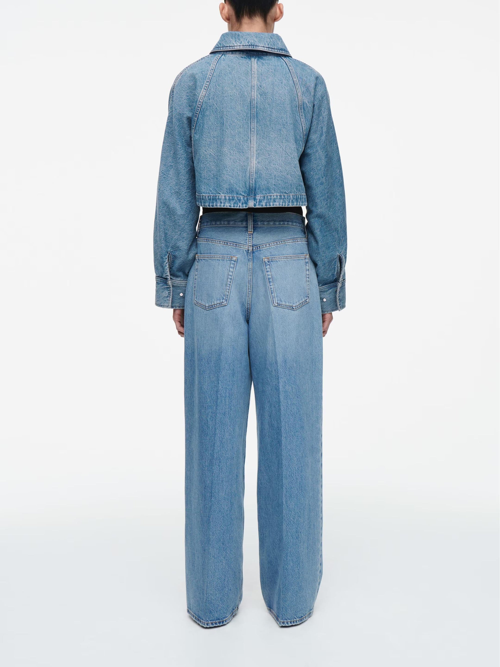 Oversized Cropped Denim Jacket