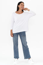White Milan 3/4 Sleeve Top