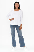 White Milan 3/4 Sleeve Top