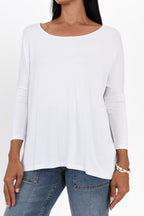White Milan 3/4 Sleeve Top