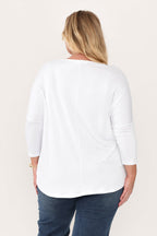 White Milan 3/4 Sleeve Top