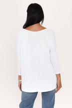 White Milan 3/4 Sleeve Top