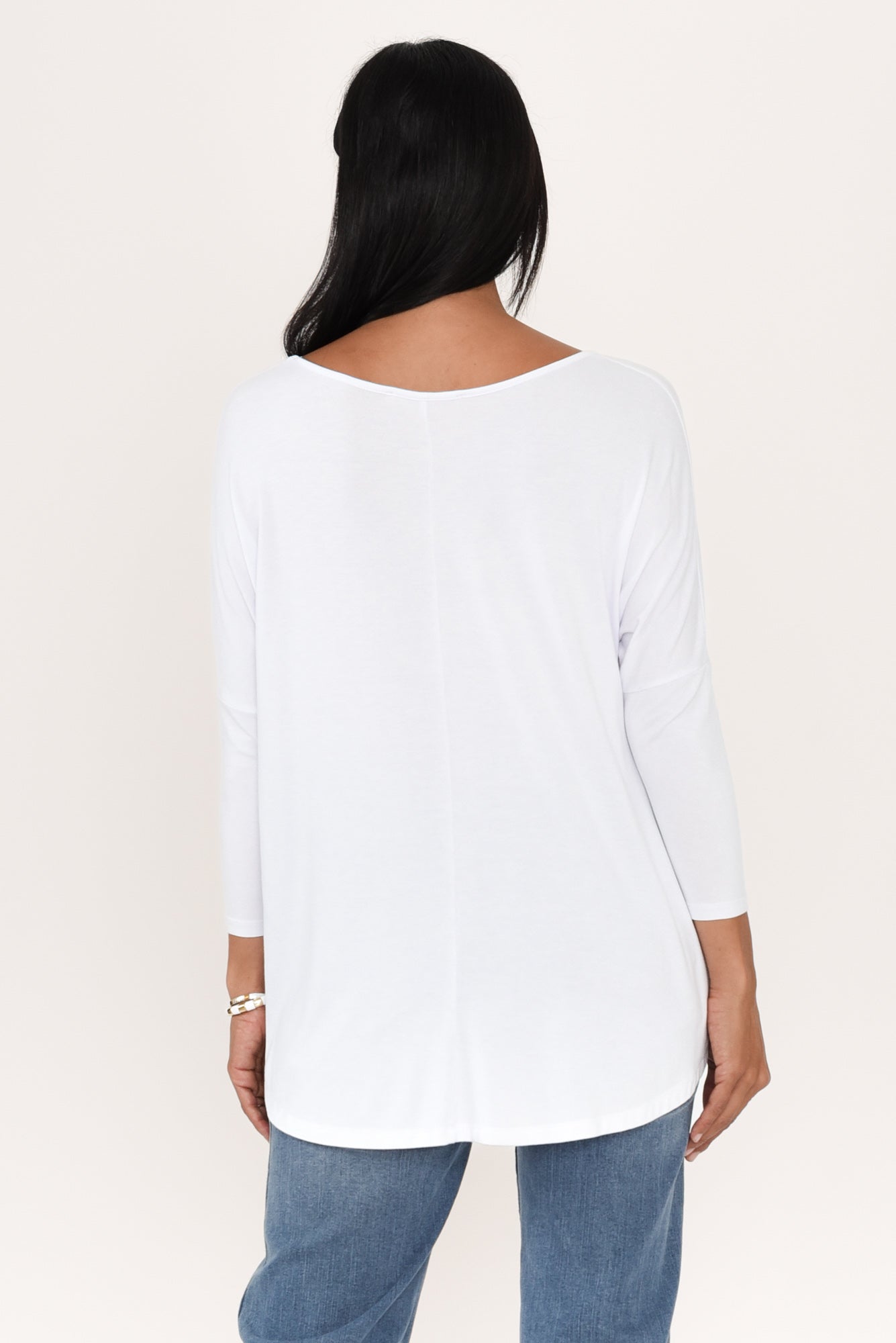 White Milan 3/4 Sleeve Top