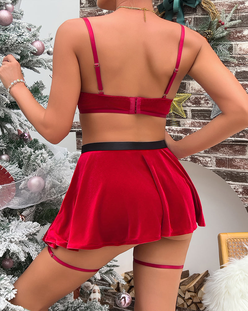 Christmas Velvet Heart Decoration Sexy Suit