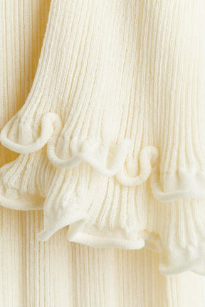 Clara Ruffle Long Sleeve Knit Maxi Dress – Cozy Elegance for Any Occasion