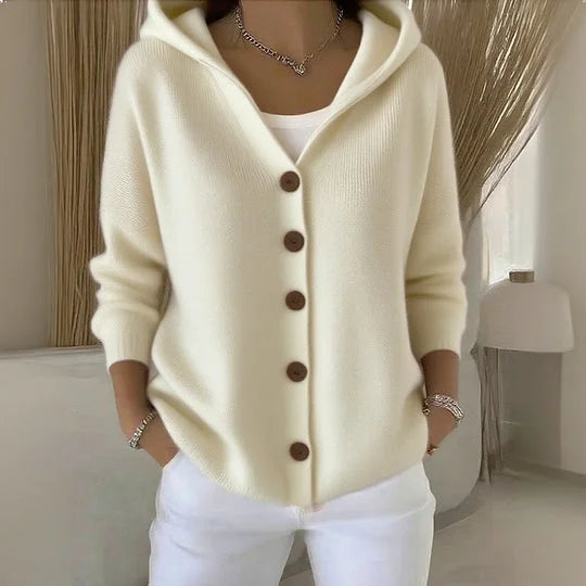 Nylah | Strickjacke mit Kapuze und Knöpfen