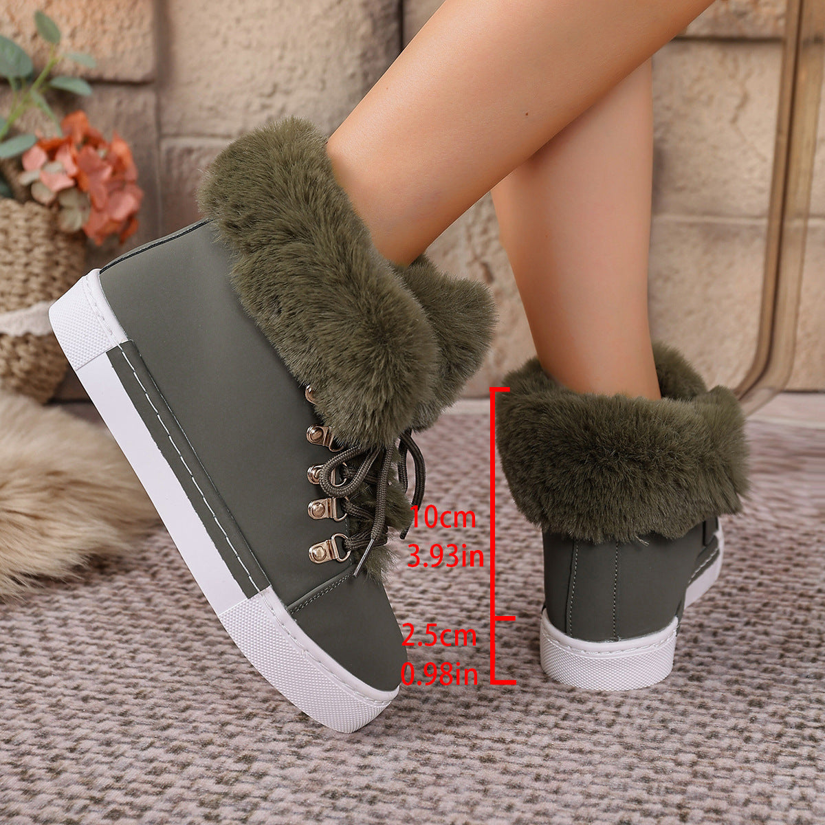 Everest Elite Winter Boots – Faux Fur Lined Platform Lace-Up Snow Boots