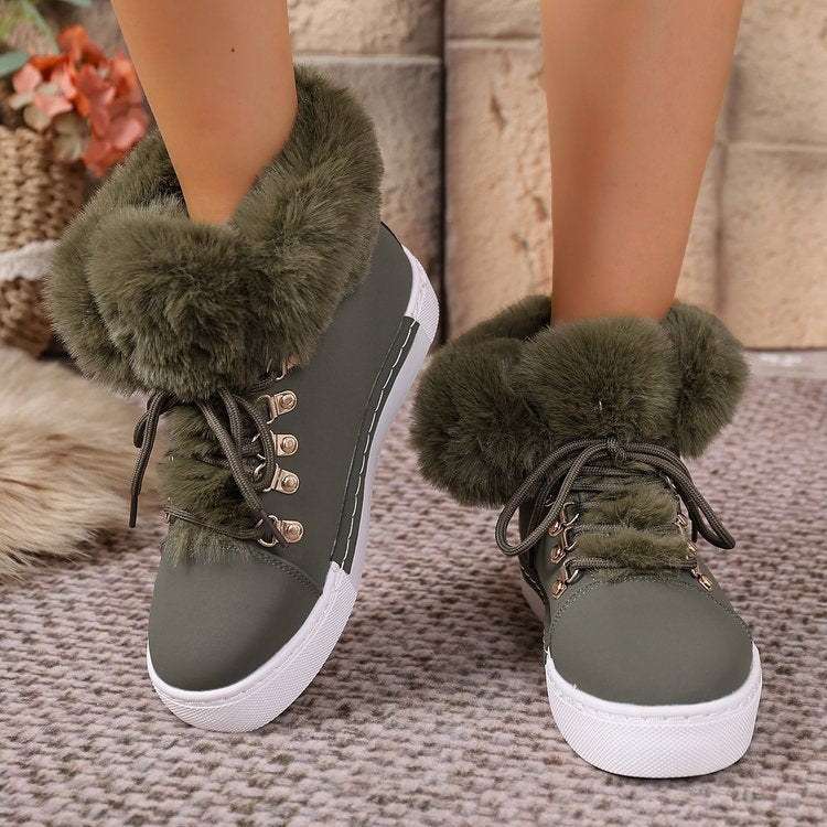 Everest Elite Winter Boots – Faux Fur Lined Platform Lace-Up Snow Boots