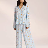 Food Print Pajama Set - Blue