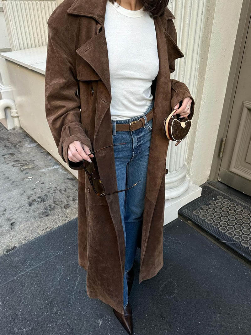 Molly | Kunstwildleder Trenchcoat