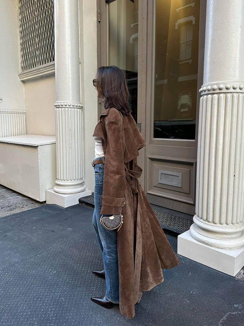 Molly | Kunstwildleder Trenchcoat