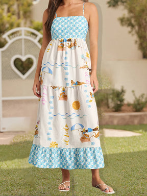 SunSketch Spaghetti Strap Maxi Dress