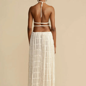 Isla Lace-Up Maxi Set | Romantic Halter Two-Piece for Summer