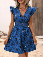 Chic Flower Print A-Line Dress