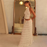 Isla Lace-Up Maxi Set | Romantic Halter Two-Piece for Summer