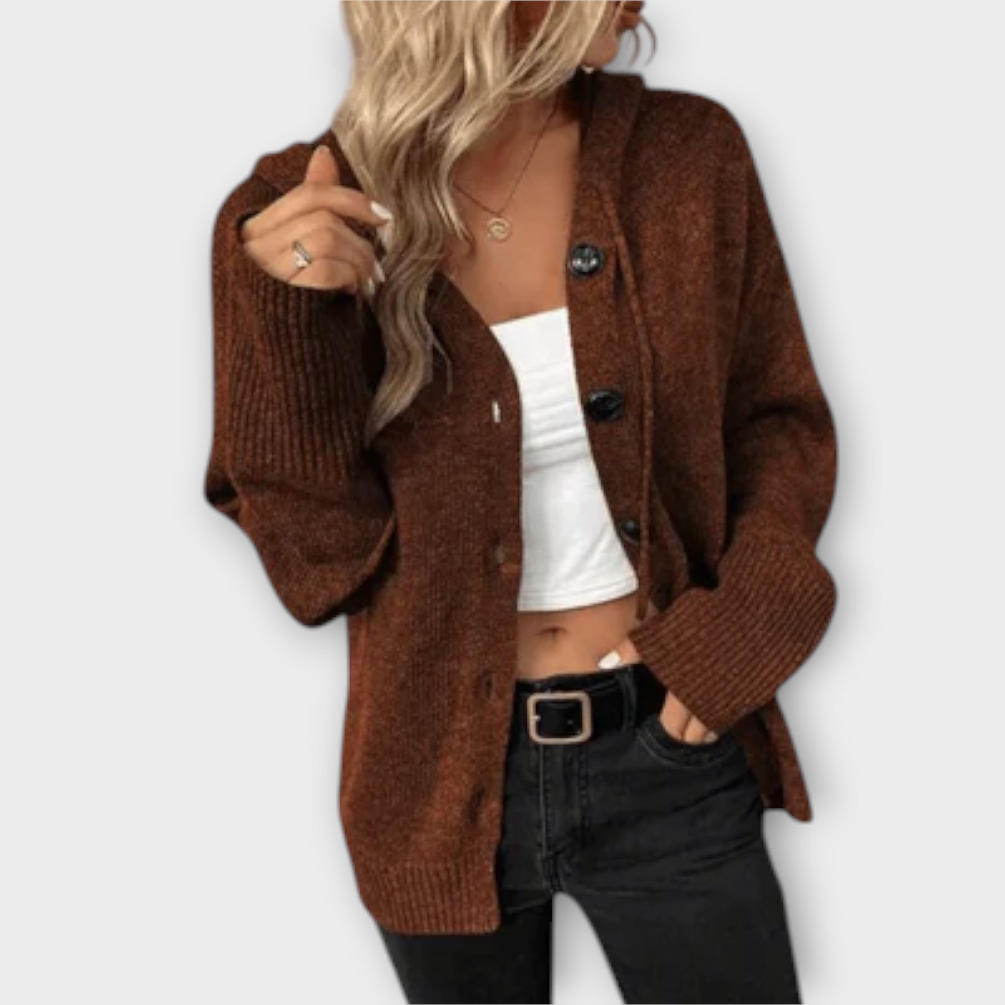 Lucía | Chaqueta de punto con capucha