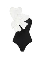 3D Floral Pearl One-Piece Swimsuit