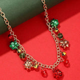Eileen Christmas Jingle Bell Alloy Flower Necklace