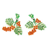 Enamel Red Pine Cone Earrings