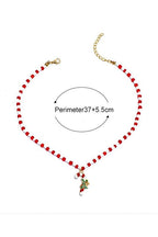 Enamelled Candy Cane Beaded Necklace