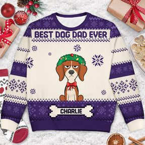 Best Dog Mom Ever - Christmas Gift, Gift For Dog Lovers, Dog Mom, Dog Dad, Pet Lovers - Personalized Unisex Ugly Sweater
