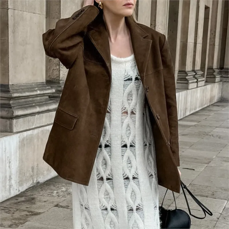 Suede Leather Blazer