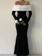 Aeris Off-Shoulder Maxi Dress – Soft Allure in Every Curve