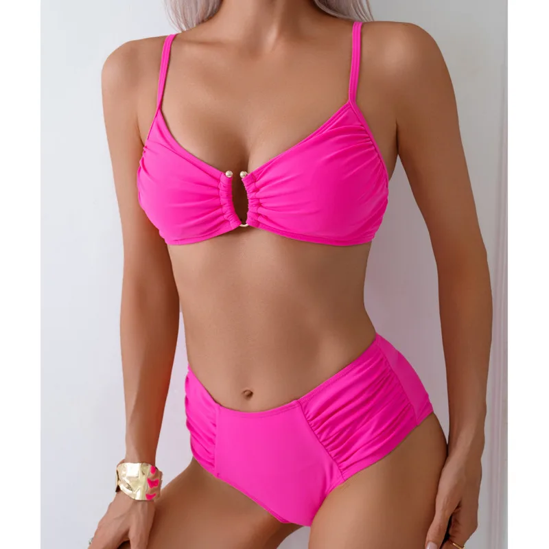 Jean™ Bikini Set – Bold Pink with Sleek Curves