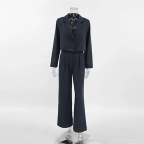 Autumn Winter  Solid Office Pants Set